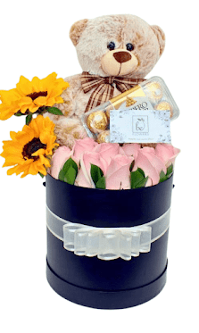 OSITO FERRERO, ARREGLO FLORAL
