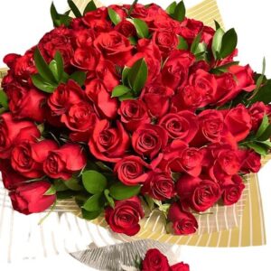 100 RED LOVE ROSES, LUXURY BOUQUET ROSAS ROJAS